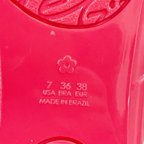 New Petite Jolie Pink Jelly Sandals 7 Bow Beach Flats - Picture 14 of 14